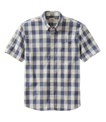 L.L.BeanMen's Comfort Stretch® Chambray Shirt, Traditional Untucked Fit, Short-Sleeve, Plaid