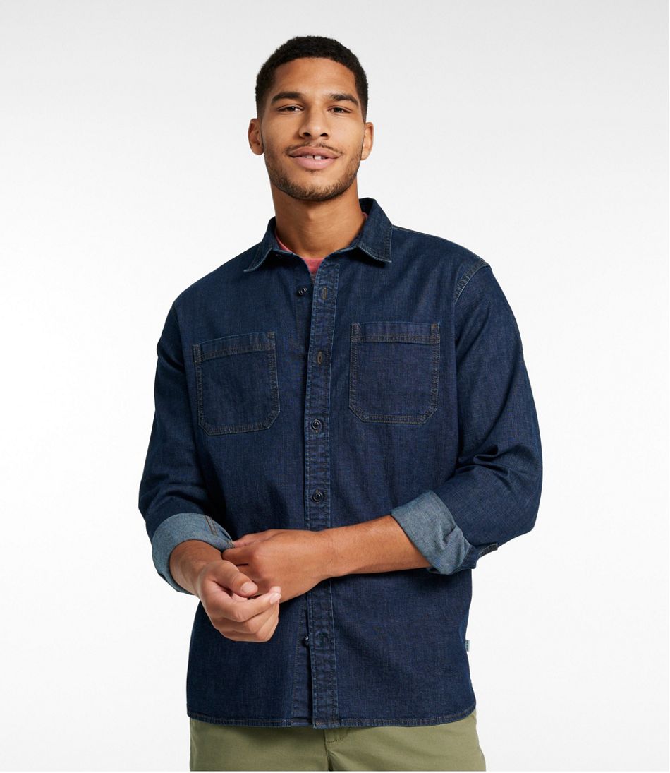 L.L.BeanMen's BeanFlex® Denim Shirt, Traditional Untucked Fit