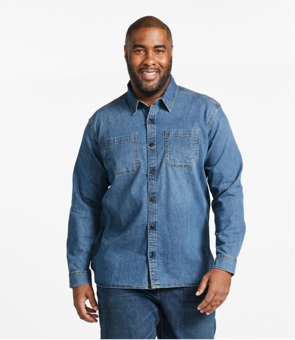 L.L.BeanMen's BeanFlex® Denim Shirt, Traditional Untucked Fit