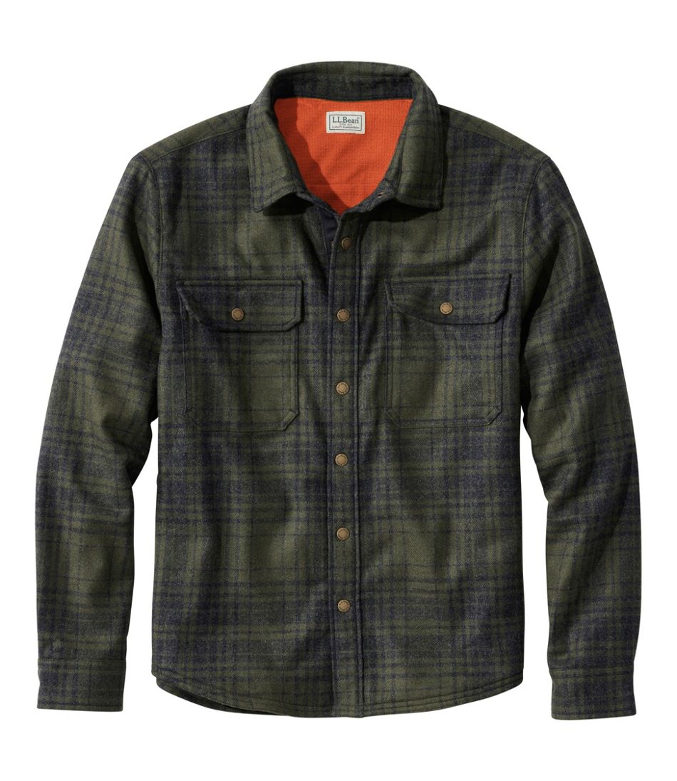 L.L.BeanMen's Maine Guide Lightweight Lined Wool Field Shirt, Plaid