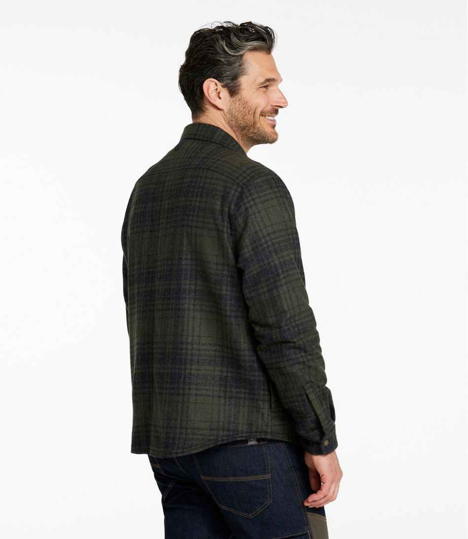 L.L.BeanMen's Maine Guide Lightweight Lined Wool Field Shirt, Plaid