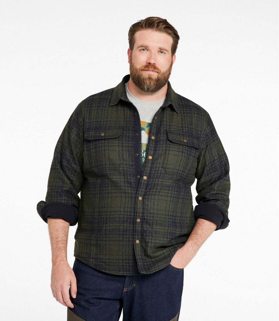 L.L.BeanMen's Maine Guide Lightweight Lined Wool Field Shirt, Plaid