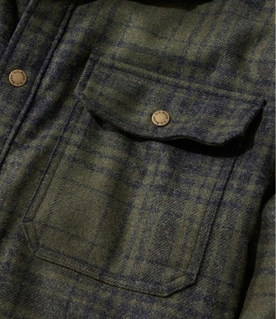 L.L.BeanMen's Maine Guide Lightweight Lined Wool Field Shirt, Plaid