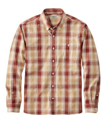 L.L.BeanMen's Comfort Stretch® Chambray Shirt, Long-Sleeve, Slightly Fitted Untucked Fit, Plaid
