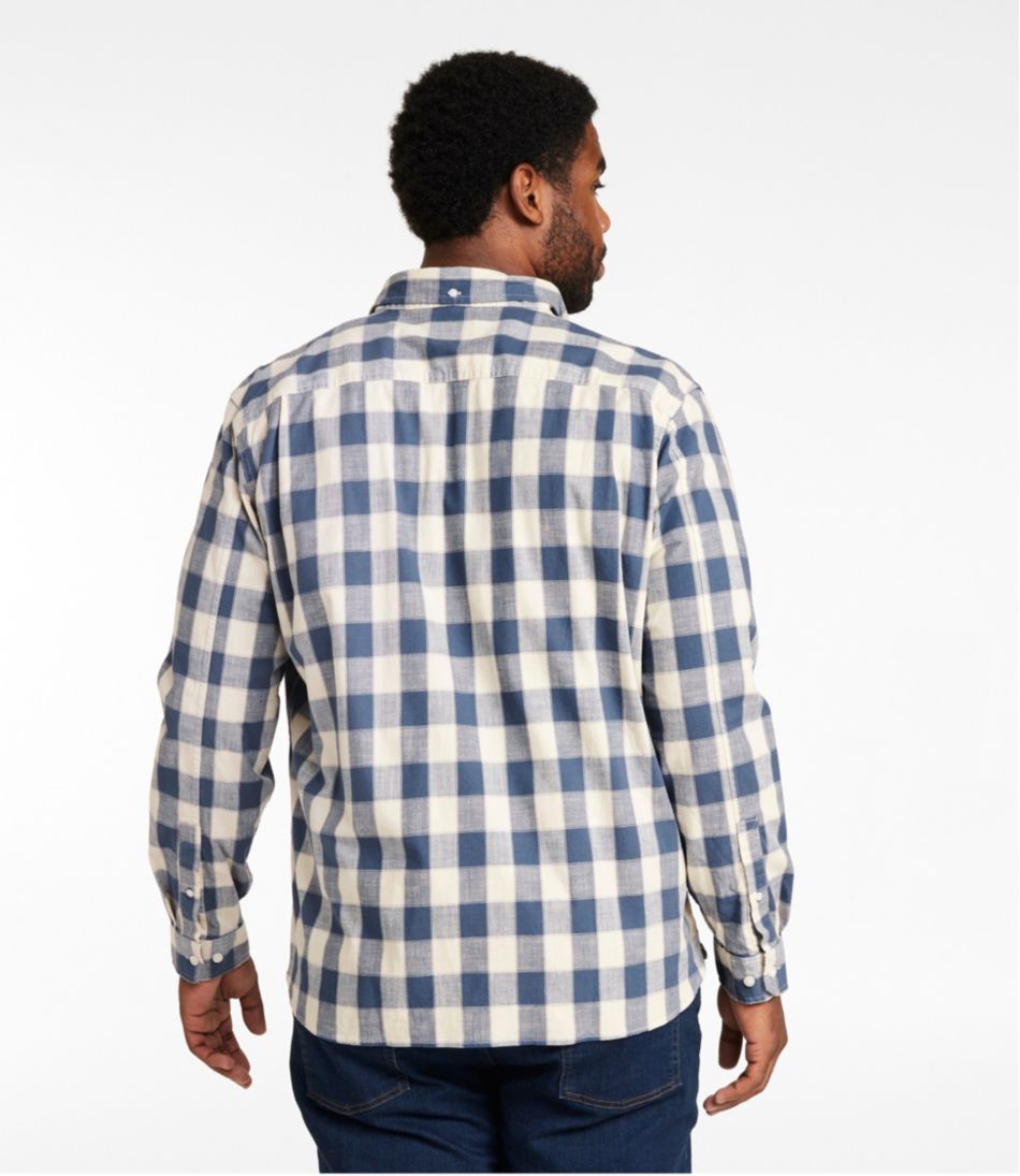 L.L.BeanMen's Comfort Stretch® Chambray Shirt, Long-Sleeve, Slightly Fitted Untucked Fit, Plaid
