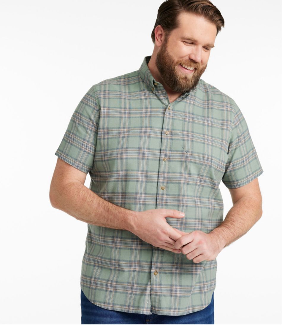 L.L.BeanMen's Stonecoast Hemp Shirt, Short-Sleeve, Slightly Fitted Untucked Fit