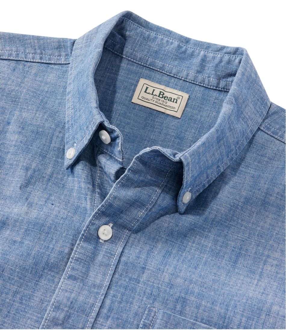 L.L.BeanMen's Comfort Stretch® Chambray Shirt, Long-Sleeve, Slightly Fitted Untucked Fit