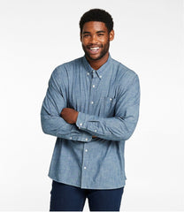 L.L.BeanMen's Comfort Stretch® Chambray Shirt, Long-Sleeve, Slightly Fitted Untucked Fit