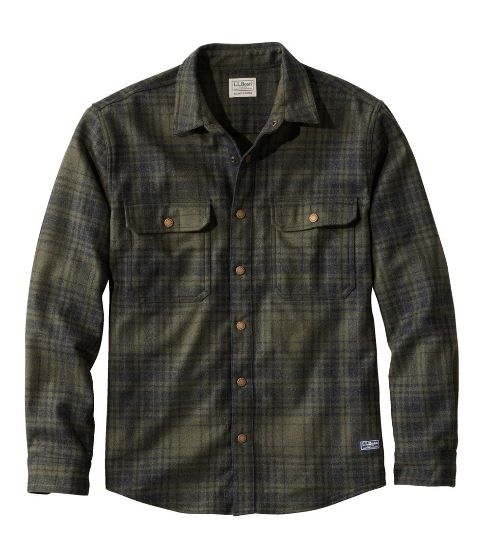 L.L.BeanMen's Maine Guide Lightweight Wool Field Shirt, Plaid