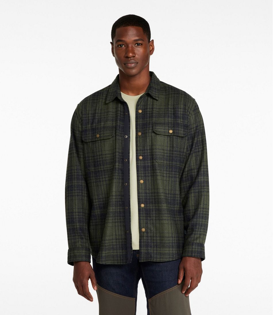 L.L.BeanMen's Maine Guide Lightweight Wool Field Shirt, Plaid