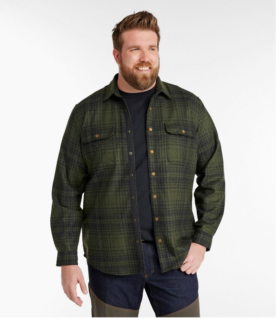L.L.BeanMen's Maine Guide Lightweight Wool Field Shirt, Plaid