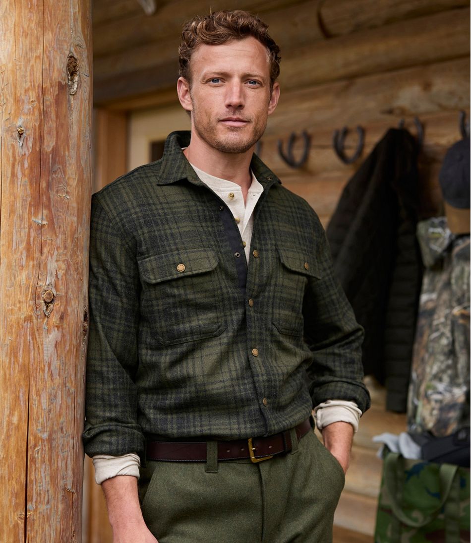 L.L.BeanMen's Maine Guide Lightweight Wool Field Shirt, Plaid