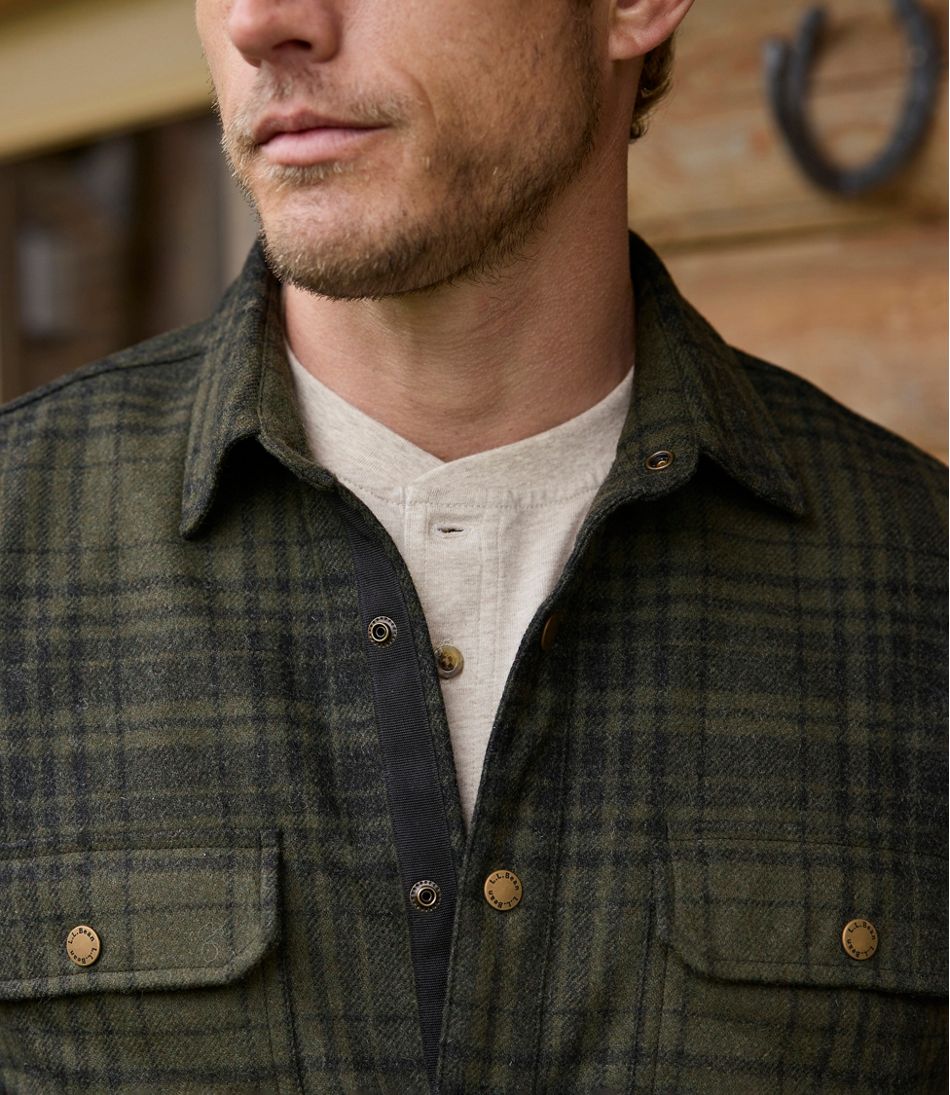 L.L.BeanMen's Maine Guide Lightweight Wool Field Shirt, Plaid