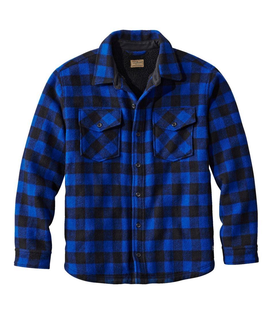 L.L.BeanMen's Maine Guide Sherpa Lined Wool Shirt
