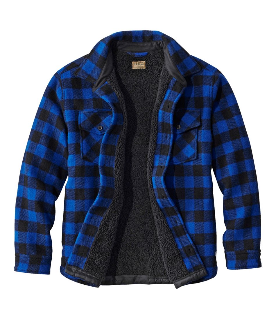 L.L.BeanMen's Maine Guide Sherpa Lined Wool Shirt