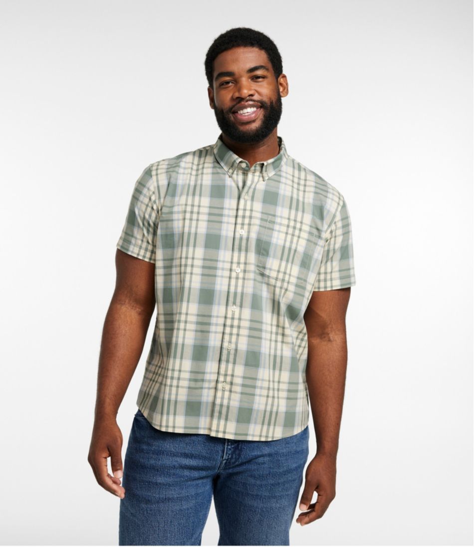 L.L.BeanMen's Signature Stretch Poplin Shirt, Short-Sleeve, Slim Fit