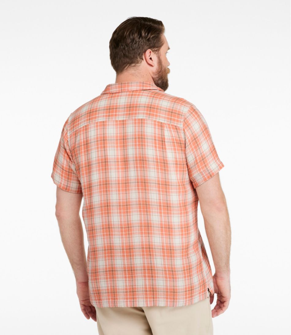 L.L.BeanMen's Cloud Gauze Shirt, Short-Sleeve, Slightly Fitted Untucked Fit, Plaid