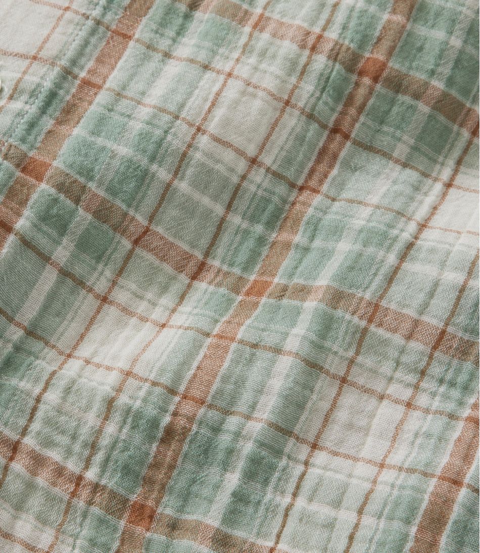 L.L.BeanMen's Cloud Gauze Shirt, Short-Sleeve, Slightly Fitted Untucked Fit, Plaid