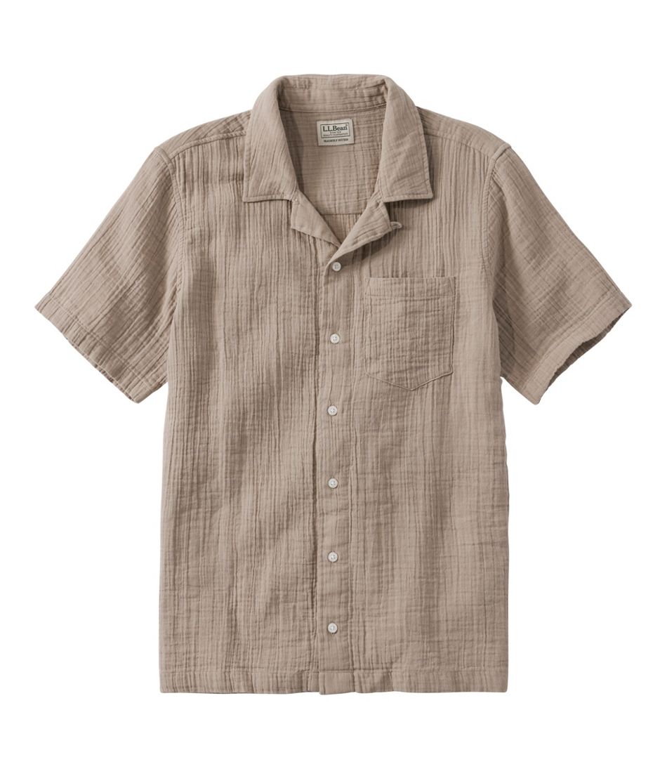 L.L.BeanMen's Cloud Gauze Shirt, Short-Sleeve, Slightly Fitted Untucked Fit