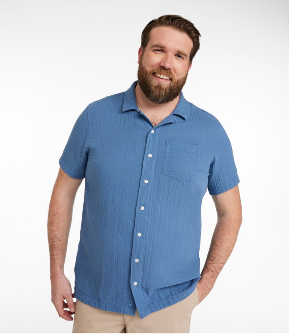L.L.BeanMen's Cloud Gauze Shirt, Short-Sleeve, Slightly Fitted Untucked Fit
