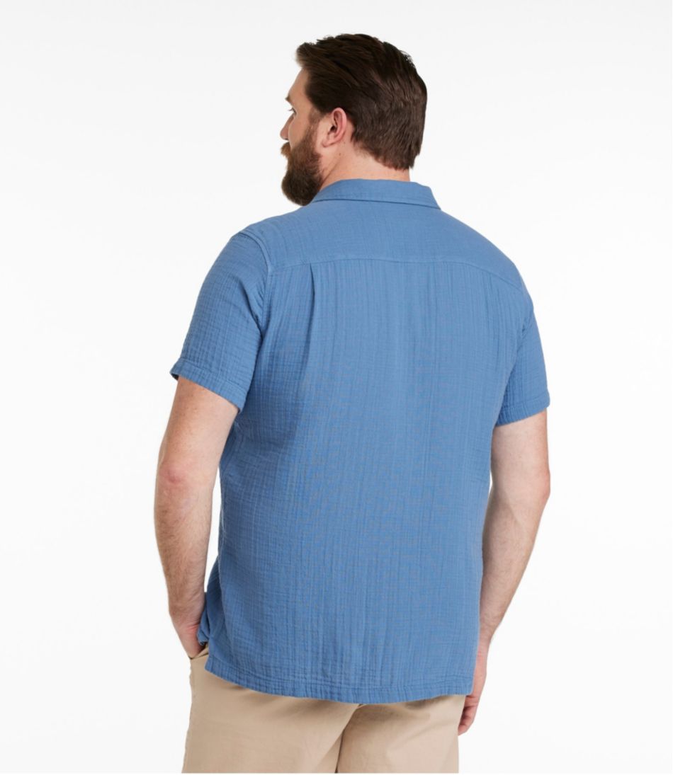 L.L.BeanMen's Cloud Gauze Shirt, Short-Sleeve, Slightly Fitted Untucked Fit