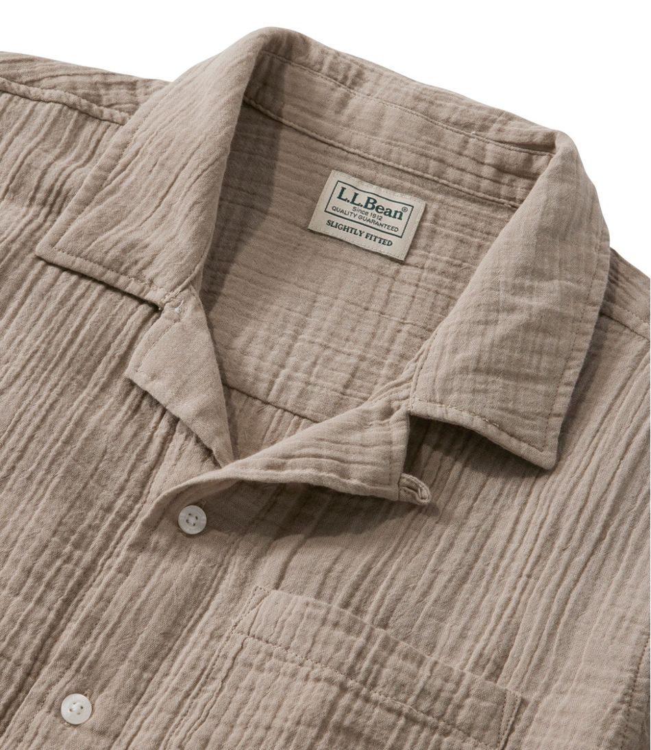 L.L.BeanMen's Cloud Gauze Shirt, Short-Sleeve, Slightly Fitted Untucked Fit
