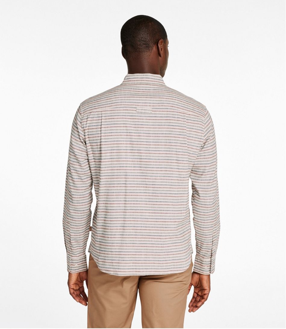L.L.BeanMen's Stonecoast Hemp Shirt, Long-Sleeve, Slightly Fitted Untucked Fit, Stripe
