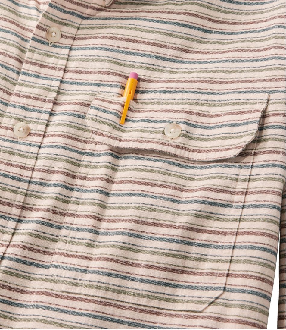 L.L.BeanMen's Stonecoast Hemp Shirt, Long-Sleeve, Slightly Fitted Untucked Fit, Stripe