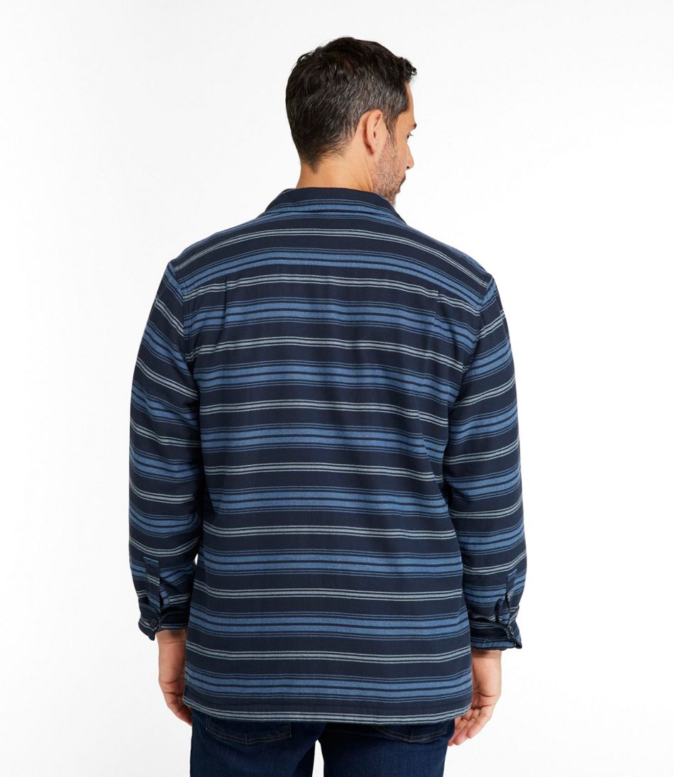 L.L.BeanMen's Fleece-Lined Flannel Shirt, Traditional Fit, Stripe