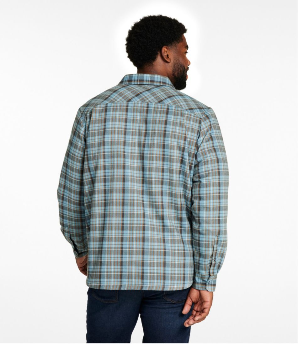 L.L.BeanMen's Katahdin Performance Flannel Shirt-Jacket, Hi-Pile Fleece-Lined Plaid