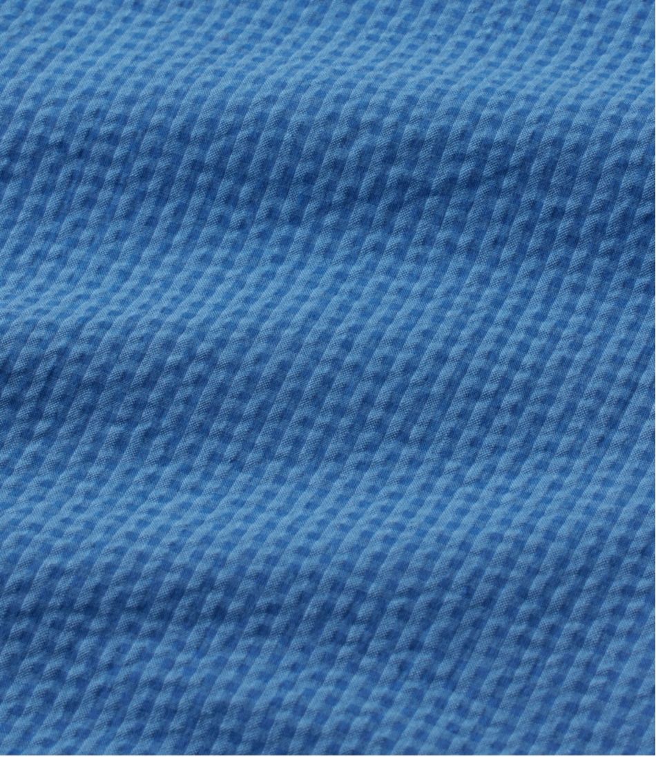 L.L.BeanMen's Organic Cotton Seersucker Shirt, Short-Sleeve, Slightly Fitted, Plaid