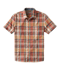 L.L.BeanMen's Signature Seersucker Madras Shirt, Slightly Fitted, Short-Sleeve