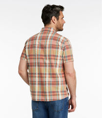 L.L.BeanMen's Signature Seersucker Madras Shirt, Slightly Fitted, Short-Sleeve