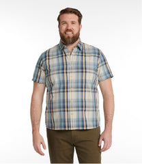 L.L.BeanMen's Signature Seersucker Madras Shirt, Slightly Fitted, Short-Sleeve