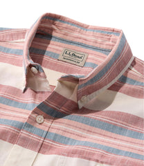 L.L.BeanMen's Comfort Stretch Chambray Shirt, Traditional Untucked Fit, Short-Sleeve, Stripe
