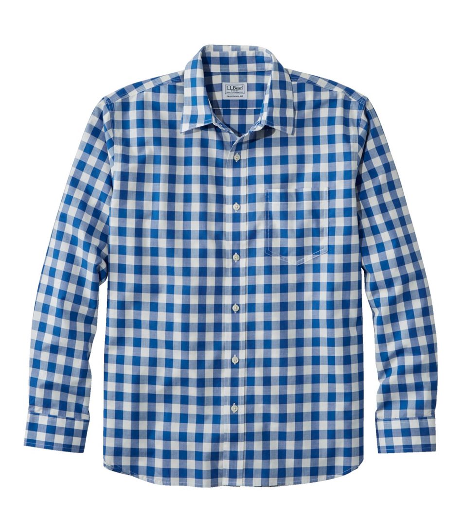 L.L.BeanMen's Bean's Wrinkle-Free Everyday Shirt, Traditional Untucked Fit, Plaid, Long-Sleeve
