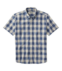 L.L.BeanMen's Comfort Stretch® Chambray Shirt, Slightly Fitted Untucked Fit, Short-Sleeve, Plaid