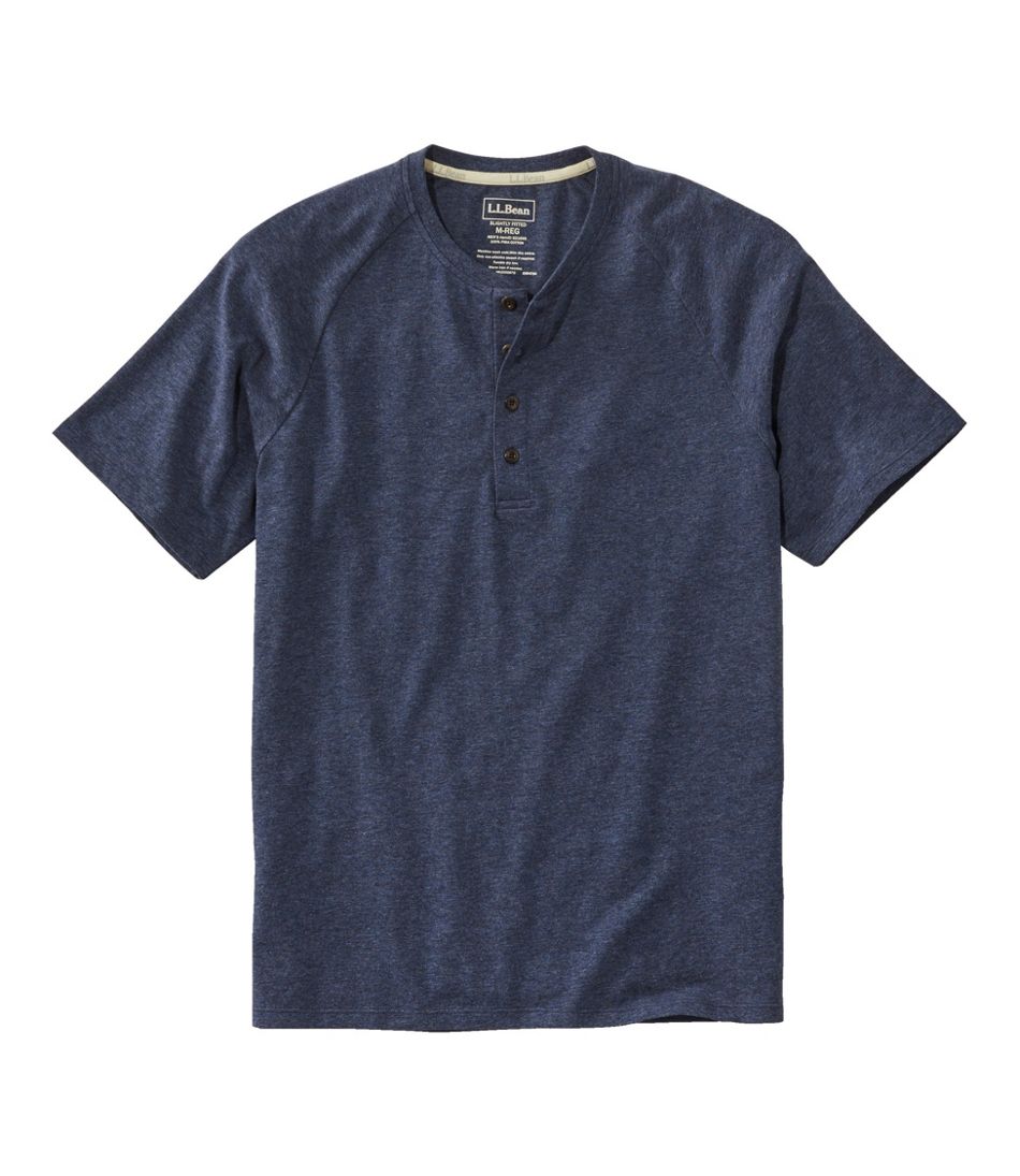 L.L.BeanMen's Comfort Stretch Pima Tee Shirt, Short-Sleeve Henley