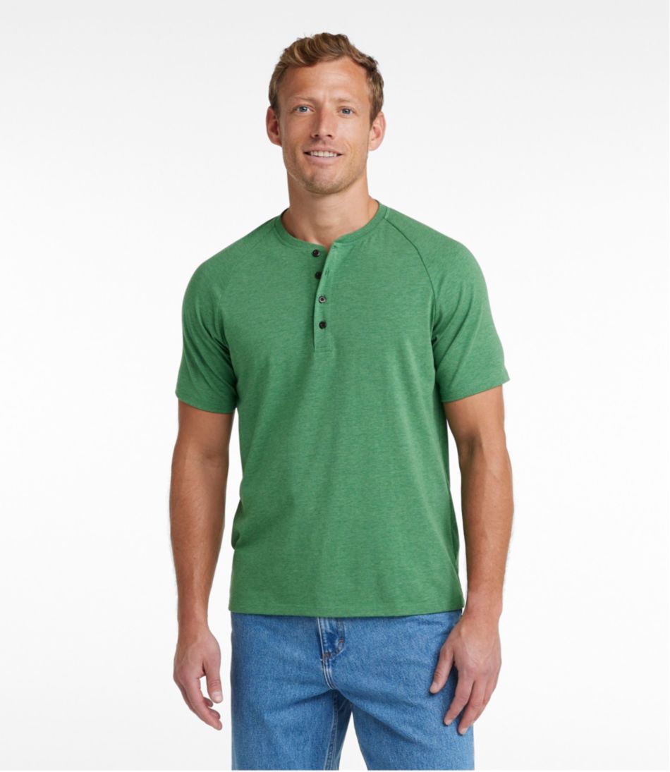 L.L.BeanMen's Comfort Stretch Pima Tee Shirt, Short-Sleeve Henley