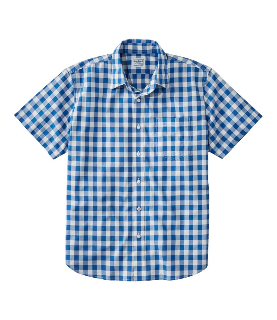 L.L.BeanMen's Bean's Wrinkle-Free Everyday Shirt, Traditional Untucked Fit, Plaid, Short-Sleeve