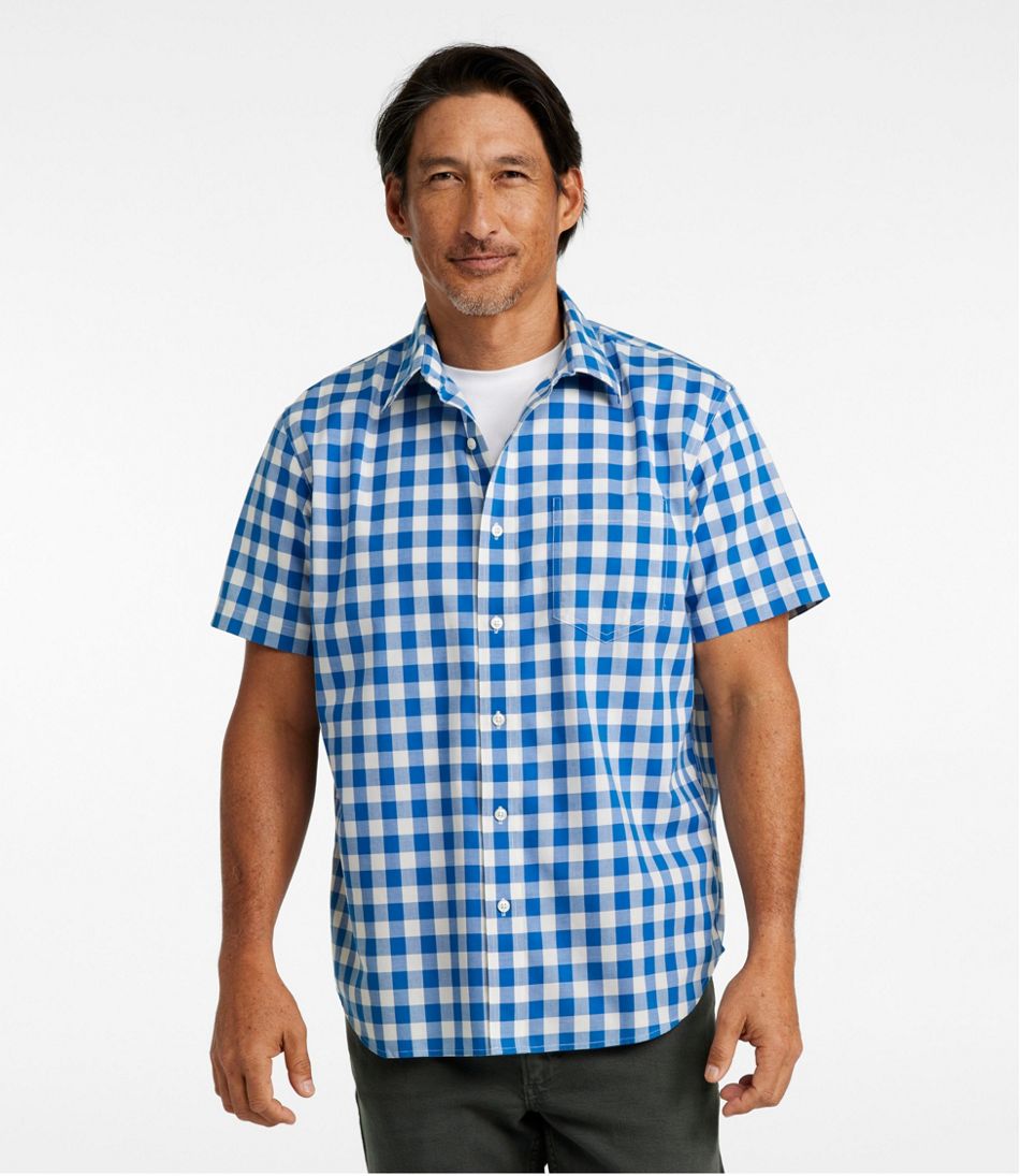 L.L.BeanMen's Bean's Wrinkle-Free Everyday Shirt, Traditional Untucked Fit, Plaid, Short-Sleeve