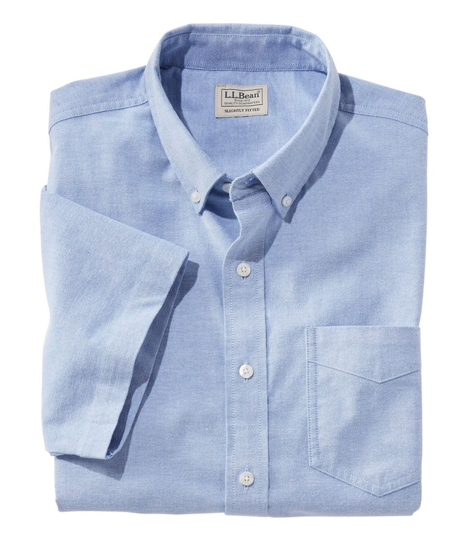 L.L.BeanMen's Comfort Stretch® Oxford Shirt, Slightly Fitted Untucked Fit, Short-Sleeve