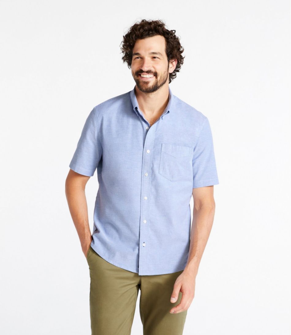 L.L.BeanMen's Comfort Stretch® Oxford Shirt, Slightly Fitted Untucked Fit, Short-Sleeve