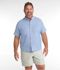 L.L.BeanMen's Comfort Stretch® Oxford Shirt, Slightly Fitted Untucked Fit, Short-Sleeve