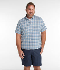 L.L.BeanMen's Comfort Stretch® Oxford, Slightly Fitted Untucked Fit, Short-Sleeve, Plaid