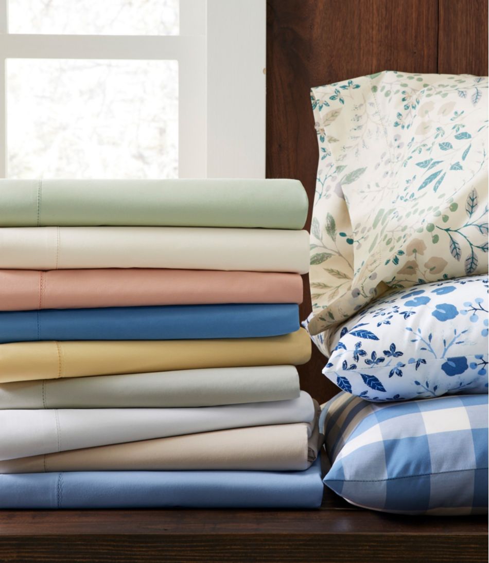 L.L.Bean280-Thread-Count Pima Cotton Percale Pillowcases, Set of Two