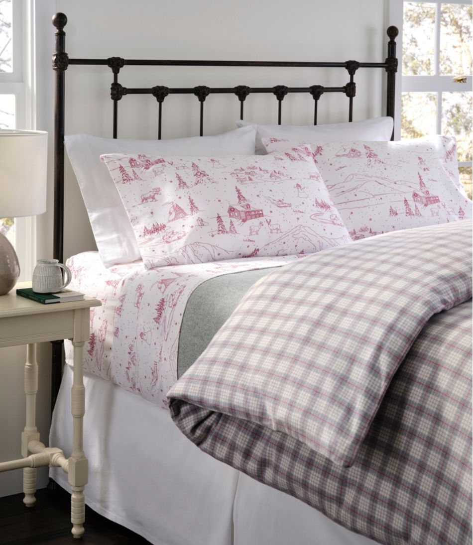 L.L.BeanHeritage Chamois Flannel Comforter Cover Collection, Plaid
