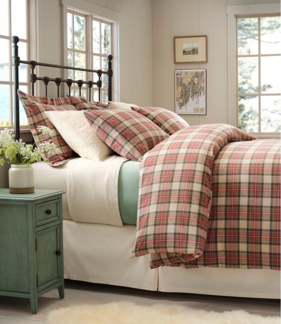 L.L.BeanHeritage Chamois Flannel Comforter Cover Collection, Plaid