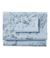 L.L.BeanNautical Map Percale Sheet Collection