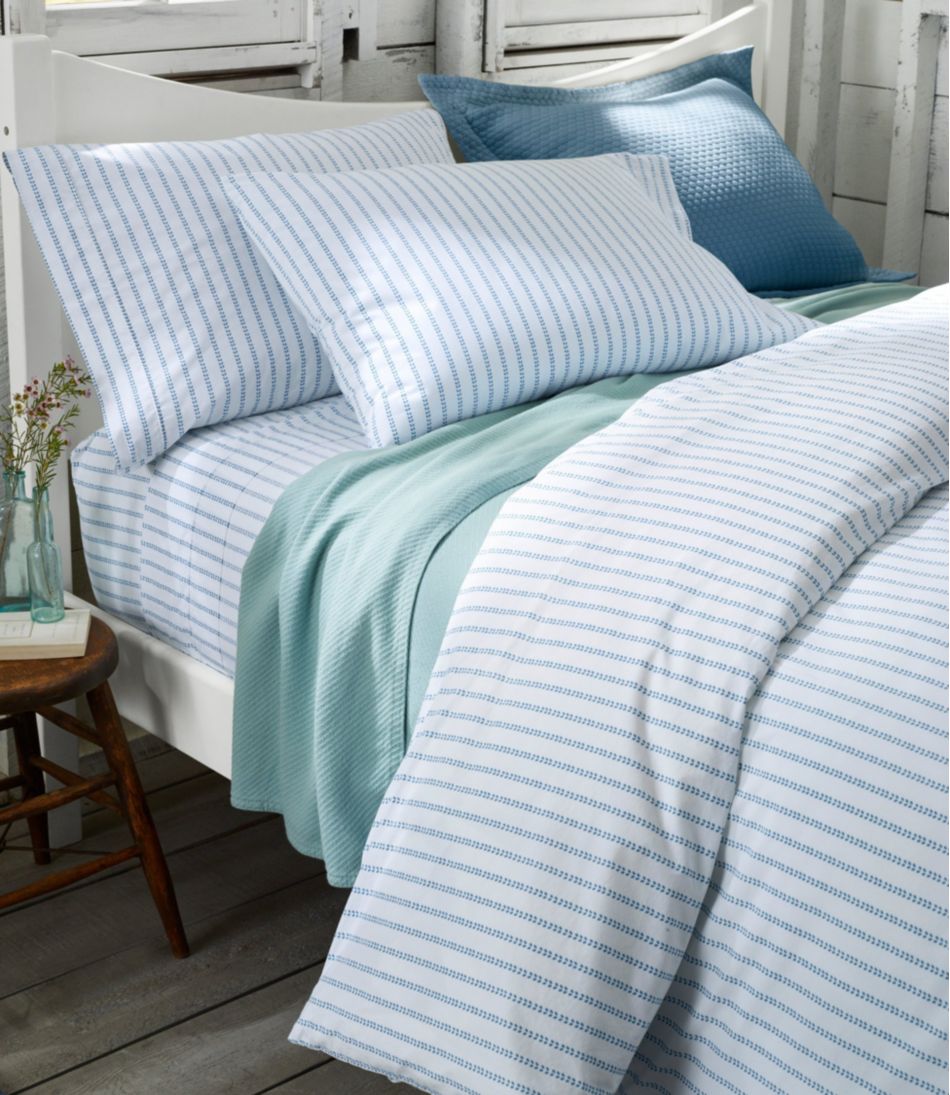 L.L.BeanSunwashed Percale Sheet Collection, Stripe Leaf